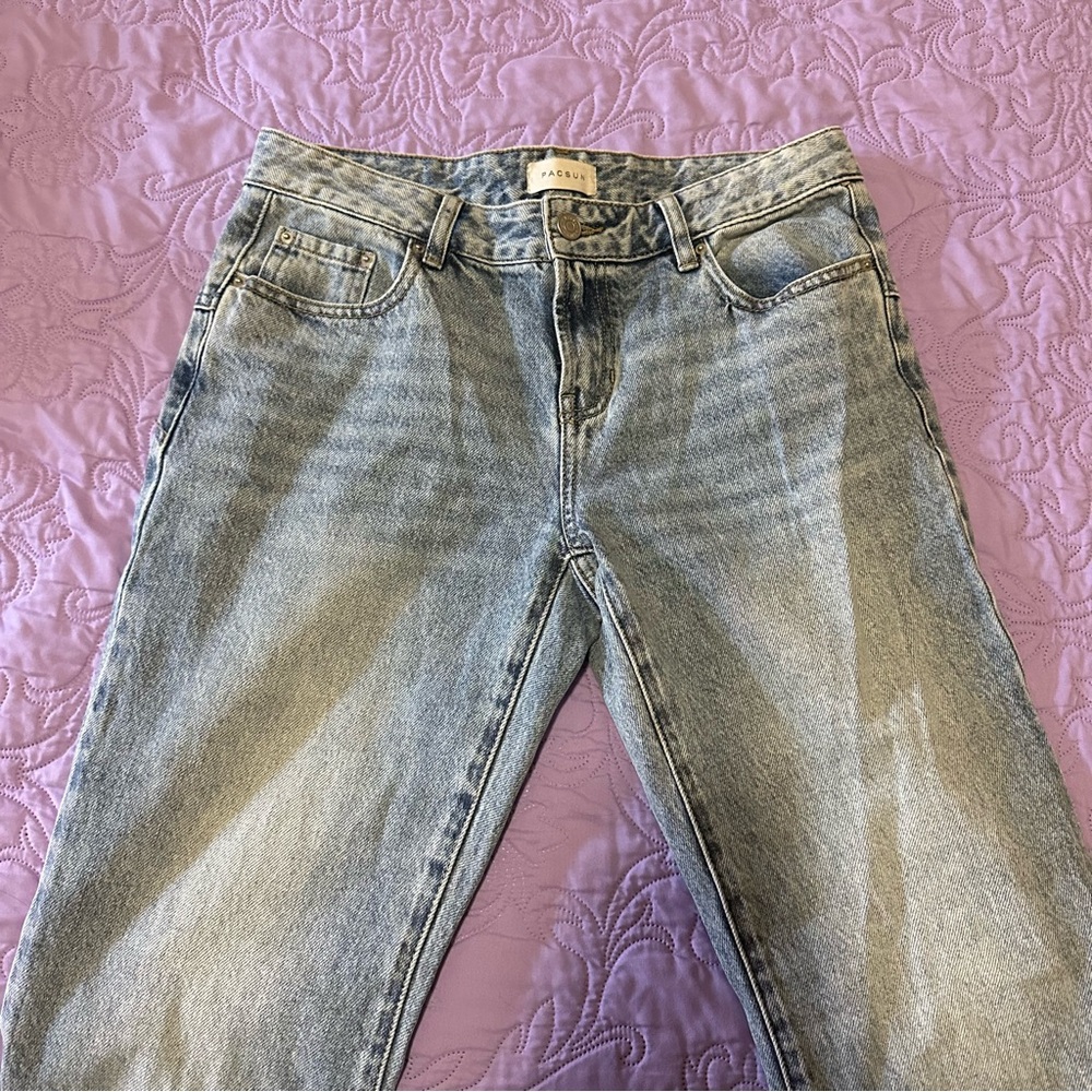 Pacsun Jade Low Rise Light Wash Bootcut Jeans with Star Pockets - Picture 7 of 14